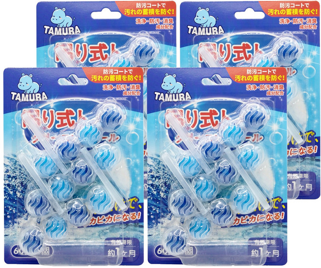 TAMURA 日本 馬桶清潔球 海洋, 180g, 4盒