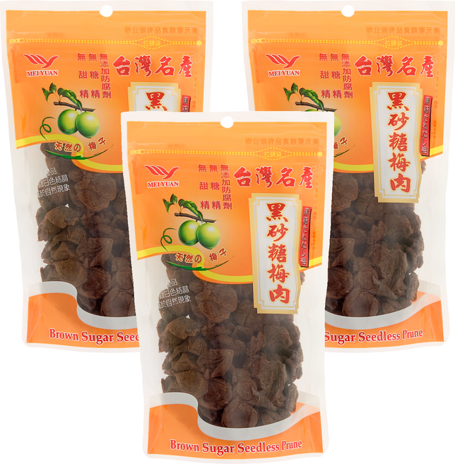 美元蜜餞 站立袋系列 黑砂糖梅肉, 160g, 3包
