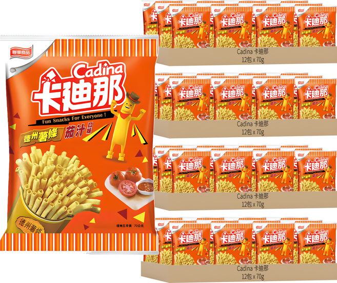 Cadina 卡迪那 德州薯條 茄汁口味, 70g, 48包