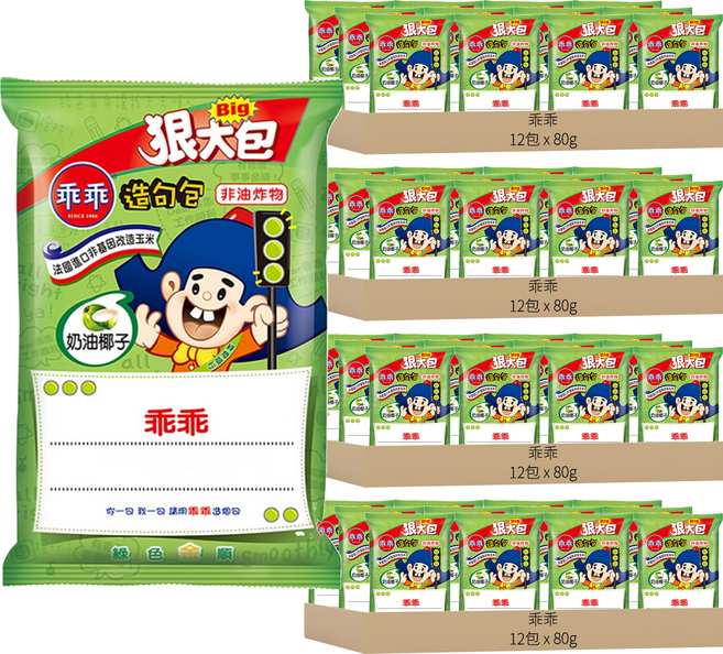 乖乖 玉米脆條 奶油椰子, 80g, 48包