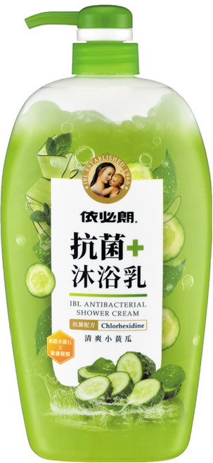 依必朗 抗菌沐浴乳 清爽小黃瓜, 1kg, 1瓶