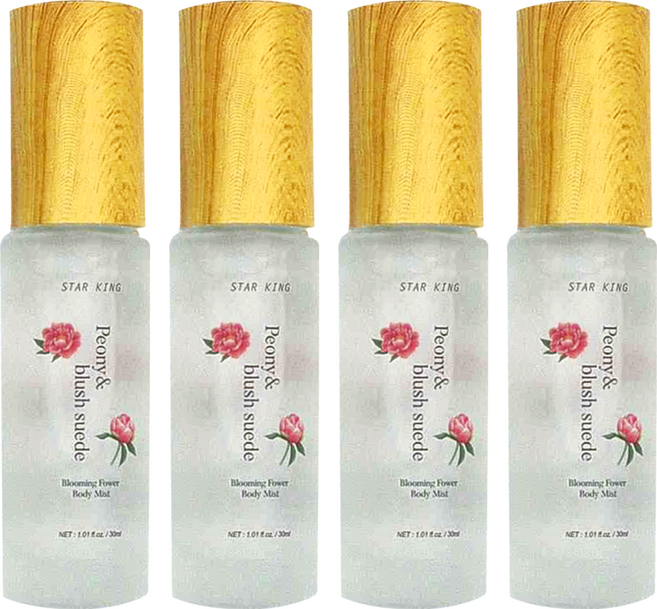 STAR KING 星之冠 典雅牡丹身體香氛噴霧, 30ml, 4瓶