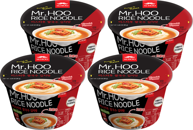 Mr.HOO 米麵線 泡菜味 92g, 4入
