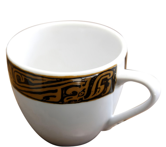 印象派咖啡杯 日本製 1個, 白色 + 咖啡色
