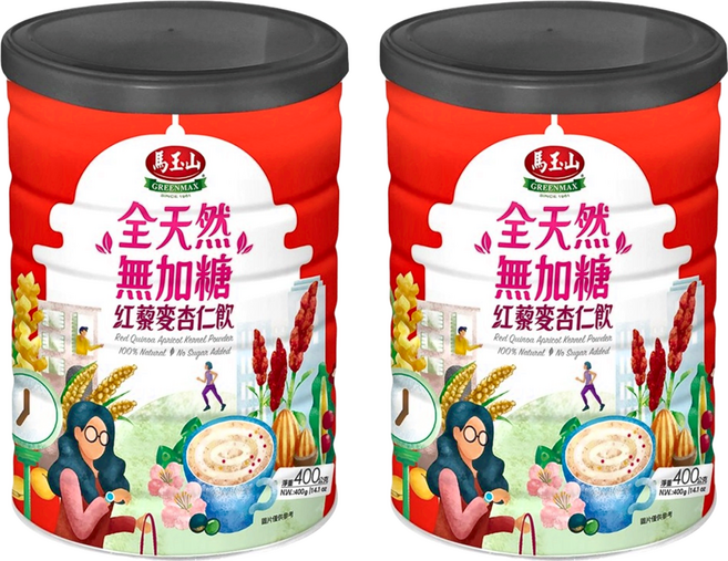 馬玉山 全天然無加糖 紅藜麥杏仁飲, 400g, 2罐