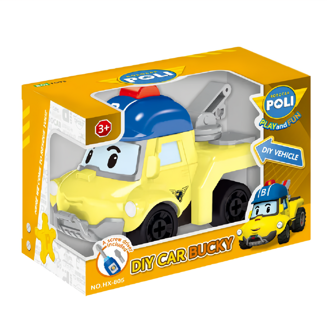 ROI TOYS POLI 波力 巴奇拼裝車, 多色, 1入