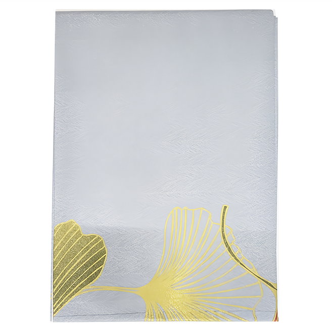 清新現代風撞色銀杏葉桌巾, 220 x 140cm, 質感灰, 1條