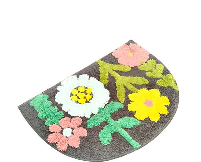 Casa Bella 美麗家居 半圓吸水踏墊, 灰色花款