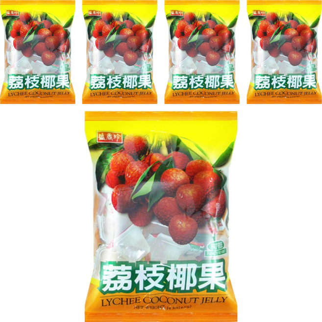 盛香珍 蒟蒻椰果 荔枝, 1kg, 5袋