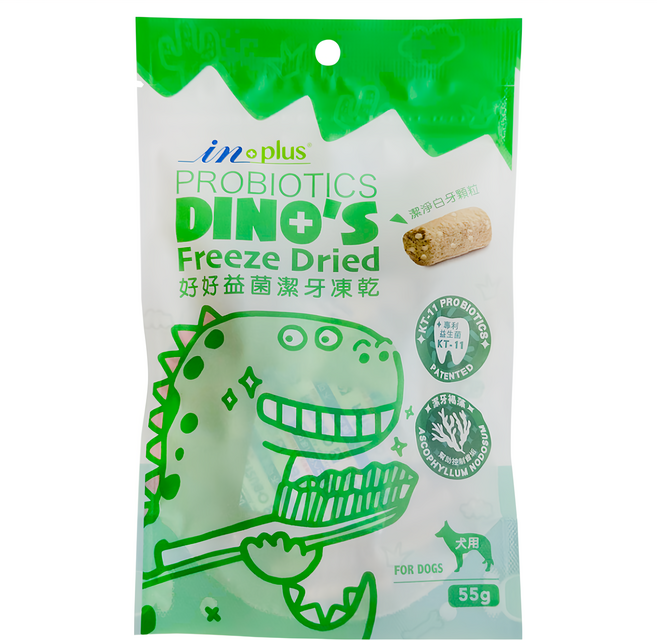 in plus 贏 好好益菌潔牙凍乾 犬用, 雞肉, 55g, 1包
