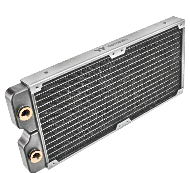 thermaltake 曜越 Pacific SR280 水冷銅冷排 厚度31mm 鰭片密度17, CL-W381-CU00BL-A, 黑色, 1個