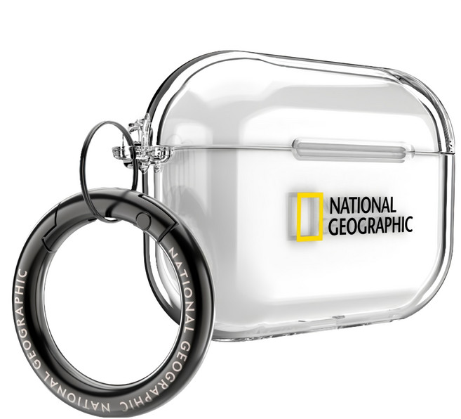 NATIONAL GEOGRAPHIC 國家地理 AirPods Pro 保護殼 輕巧防護 附登山扣環 方便攜帶, NGM-AP2C, 透明色, 1個