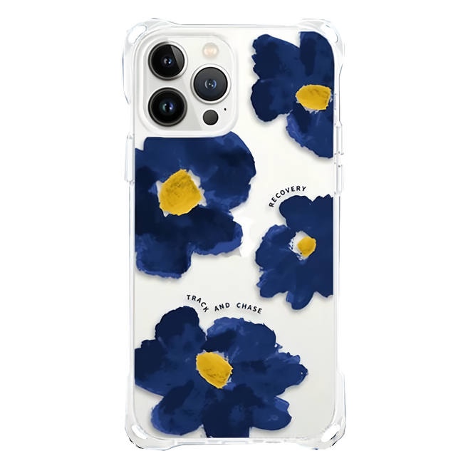 MOOTUN 沐盾 手機 四角掛繩 手機殼 iPhone14 Plus TPU/PC 藍水彩花