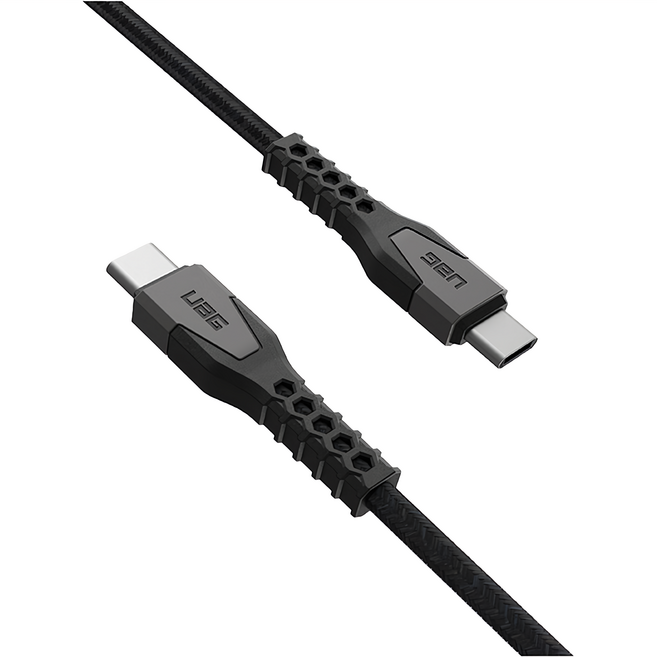 UAG USB-C to USB-C 頂級超耐折充電傳輸線, 1.5m, 黑色 + 灰色, 1條