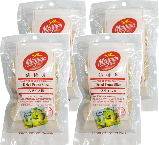 美元 蜜餞 仙楂片 無防腐劑 無糖精 無甜精 台灣製造, 100g, 4包