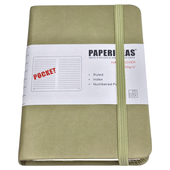 PAPERIDEAS 硬皮橫線筆記本 A6 188頁, 山梔茶, 1本