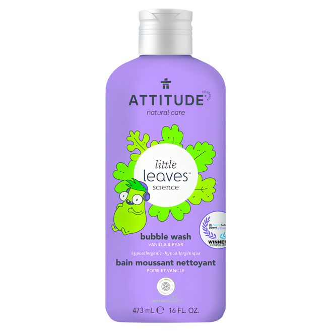 ATTITUDE 艾特優 兒童泡泡浴 香草 + 梨, 473ml, 1瓶