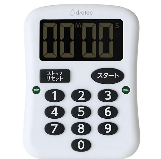 dretec 大螢幕背光震動閃光計時器 視障推薦款 T-588WT 白色 96 x 72 x 25mm 1個