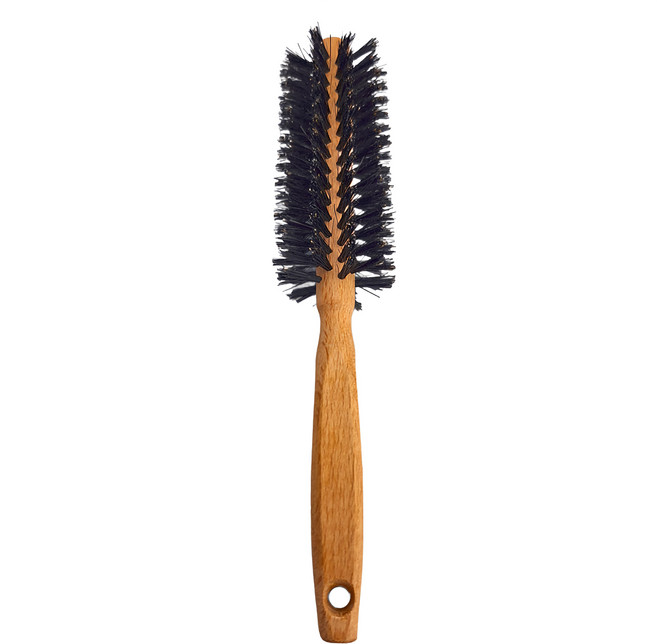 Braun Wettberg 珀薇 德國製 FSC原木黑豚鬃熱塑捲髮梳 42mm 50g, 原木色, 1支