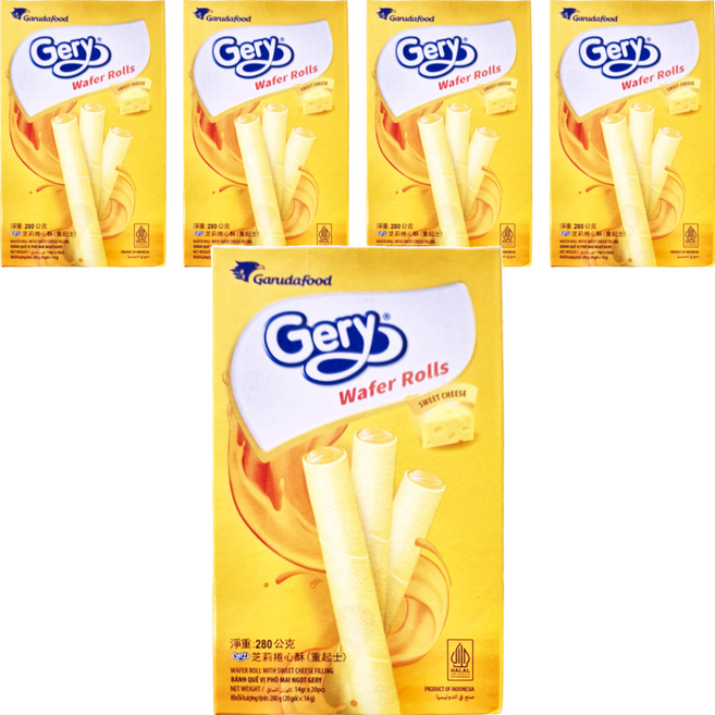 Gery 芝莉 捲心酥 重起司, 280g, 5盒