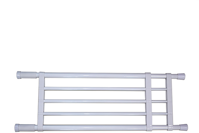 SUNDECO 多功能伸縮收納架 24 x 76~120cm, 白色, 1個