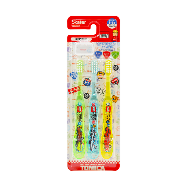 Skater 兒童牙刷 TB5SCT 3-5歲, 多美車, 3支, 1組