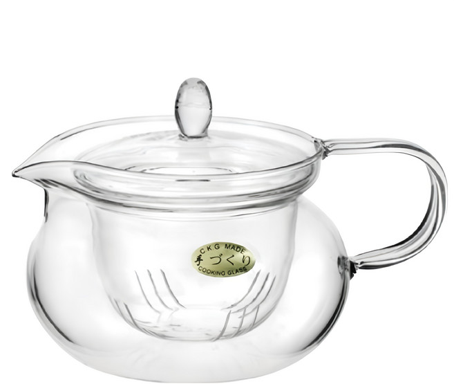 Chikao glass 耐熱香草花茶壺, 450ml, 透明色, 1個