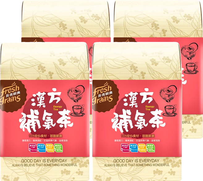 fresh grains 長青穀典 漢方補氣茶, 6g, 12包, 4盒