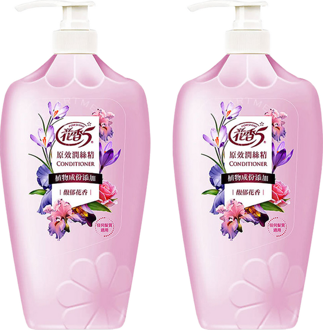 花香5 原效潤絲精 馥郁花香 任何髮質適用, 1.1kg, 2瓶