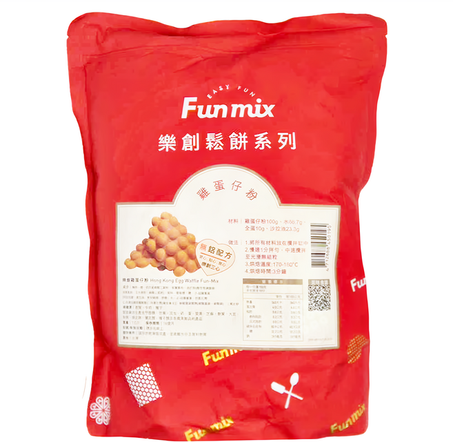 Fun mix 樂創鬆餅系列 雞蛋仔粉, 1kg, 1包