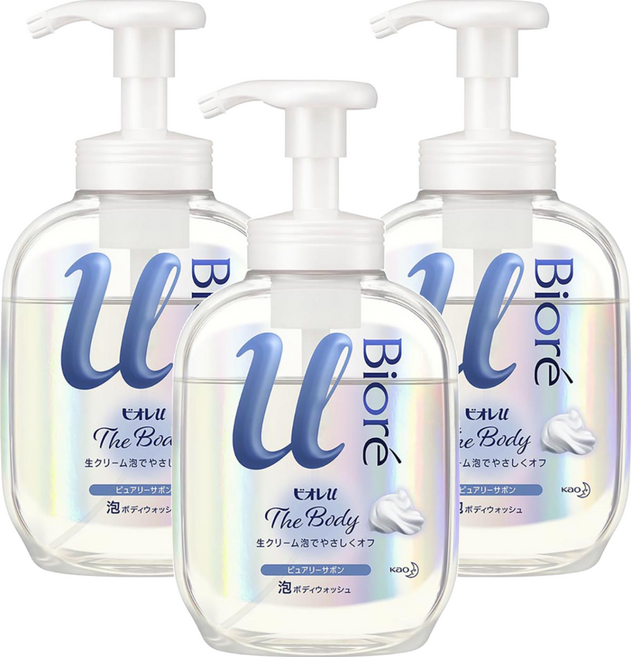 Biore 蜜妮 台灣公司貨 高彈潤沐浴慕絲 清新皂香, 540ml, 3瓶