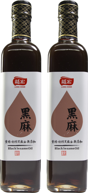 龍宏 黑麻油, 500ml, 2瓶