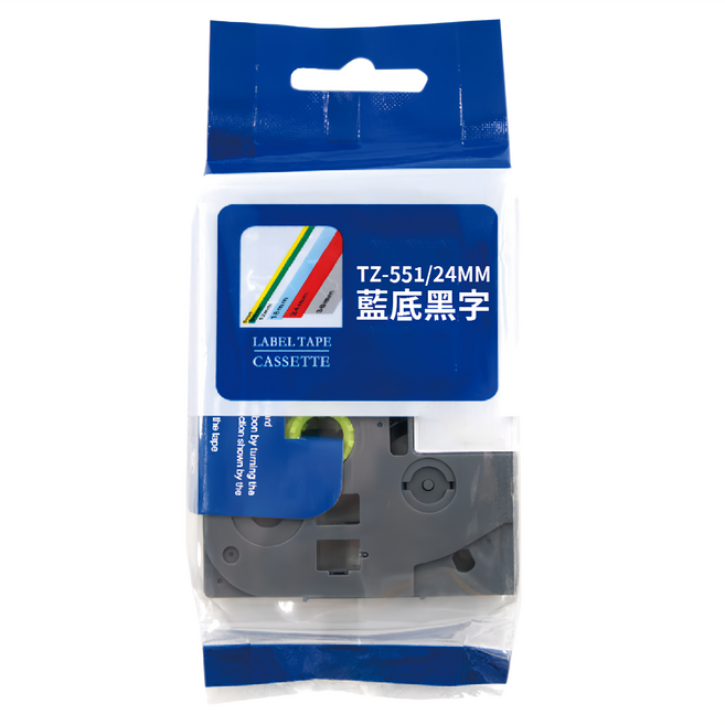 NEXTPAGE 台灣榮工 護貝標籤帶 TZ-551 藍底黑字, 24mm