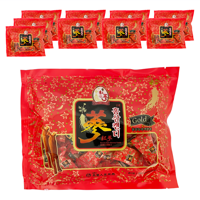 振興高麗人蔘 高麗紅蔘糖, 200g, 10包