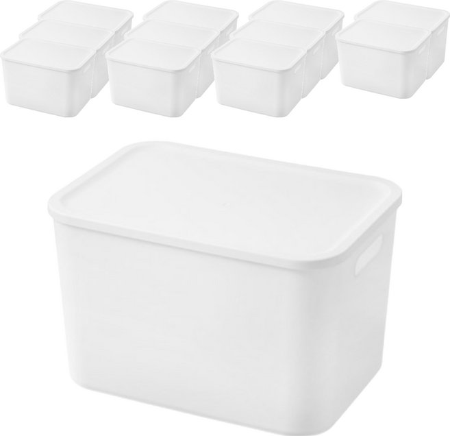comet Home 簡約收納整理箱, 白色, 12個