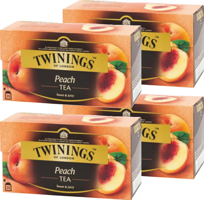 TWININGS 唐寧茶 香甜蜜桃茶, 2g, 25包, 4盒