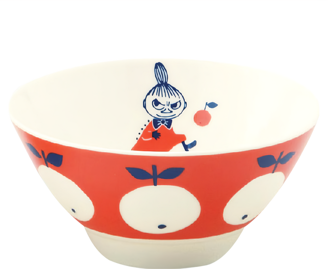 yamaka 山加商店 moomin 彩繪陶瓷碗禮盒 MM032-312 11.5 x 5.5cm 280ml 141g, 嚕嚕米 白色 + 紅色 + 藍色, 1個