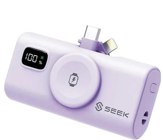 SEEK 三合一迷你快充口袋電源Pro PW-517-PUR, 紫色