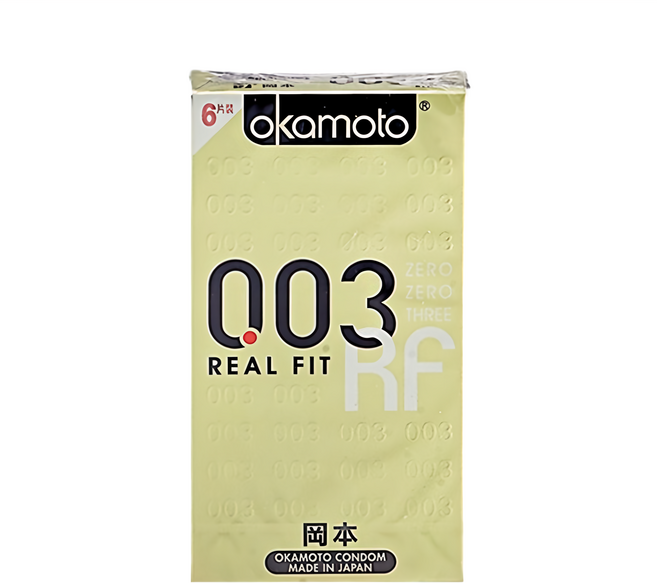 okamoto 岡本 3D曲線003衛生套, 1盒, 6入