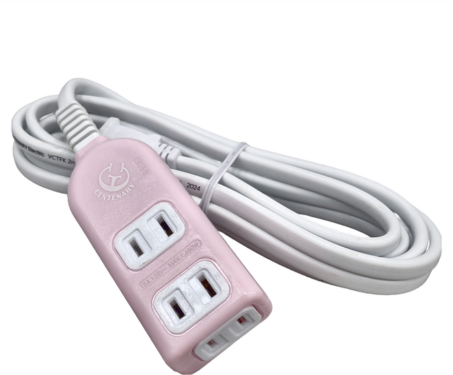 CENTENARY 成電牌 2 + 1座2P延長線 CT-2032B, 2.7m, 顏色隨機, 1條