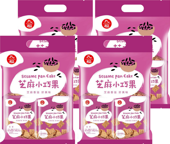 九福 芝麻小巧果, 200g, 4袋