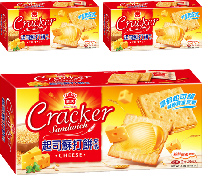 義美 蘇打餅夾心, 144g, 3盒