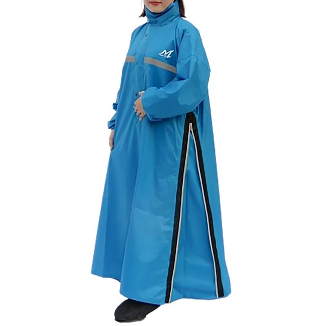 Moto cap 鈦鴻 太空型雙側開雨衣 M305, 藍色