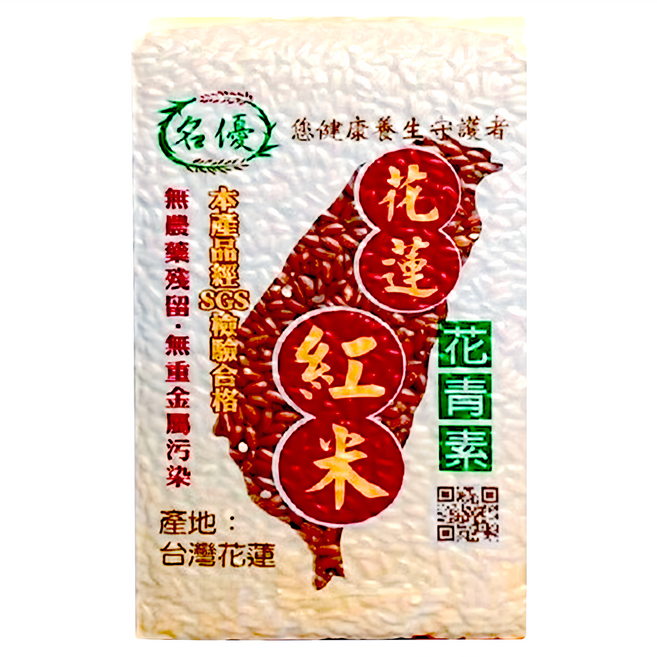 名優 花蓮紅米, 600g, 1包