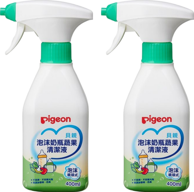 pigeon 貝親 泡沫奶瓶蔬果清潔液 噴頭式, 400ml, 2瓶