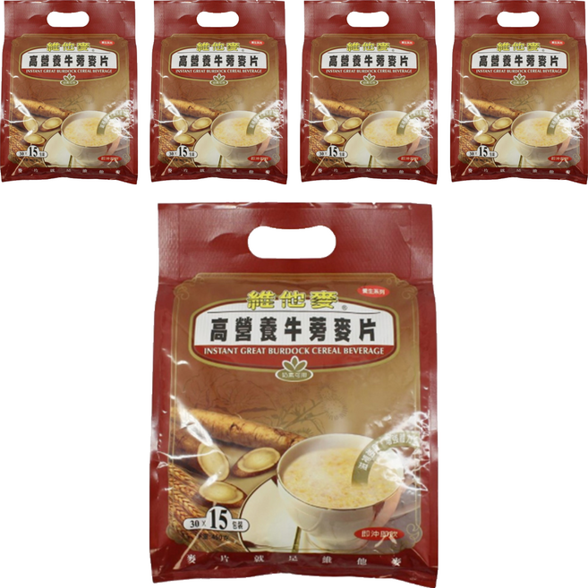 Vitamax 維他麥 高營養牛蒡麥片, 30g, 15包, 5袋