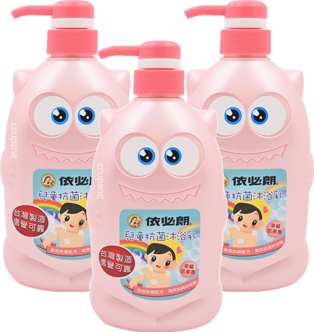 依必朗 兒童抗菌沐浴乳-幸福花果香 Chlorhexidine配方 溫和不刺激, 700ml, 3瓶