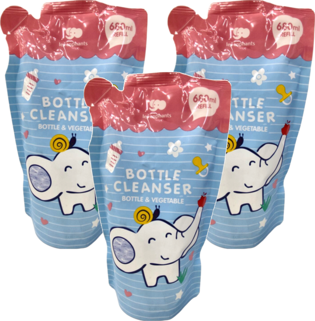 les enphants 麗嬰房 奶瓶蔬果酵素洗潔液 補充包, 680ml, 3包