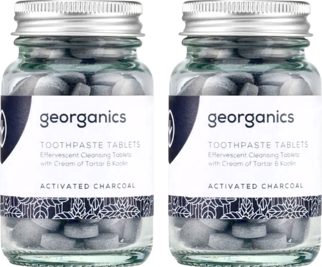 georganics 礦物牙膏錠 活性碳 120顆, 137g, 2罐