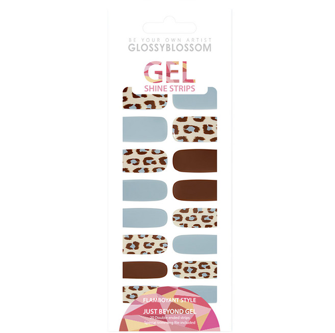 GLOSSYBLOSSOM 凝膠美甲貼 20入, Mint Choco Leopard, 1組